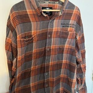 VINTAGE Harley-Davidson Men's Flannel Shirt